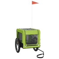 Hondenfietstrailer oxford stof en ijzer groen en zwart