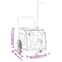 Hondenfietstrailer oxford stof en ijzer oranje en zwart