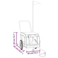 Hondenfietstrailer oxford stof en ijzer groen en zwart