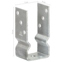 Grondankers 6 st 7x6x15 cm gegalvaniseerd staal zilverkleurig