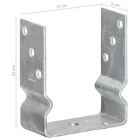 Grondankers 6 st 12x6x15 cm gegalvaniseerd staal zilverkleurig