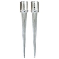 Grondpinnen 2 st 12x91 cm gegalvaniseerd staal zilverkleurig