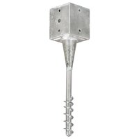 Grondpinnen 2 st 12x12x56 cm gegalvaniseerd staal zilverkleurig