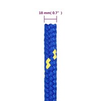 Boottouw 18 mm 100 m polypropeen blauw