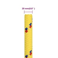 Boottouw 20 mm 100 m polypropyleen geel
