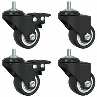 Zwenkwielen 4 stuks 35 mm ijzer zwart