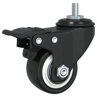 Zwenkwielen 4 stuks 35 mm ijzer zwart