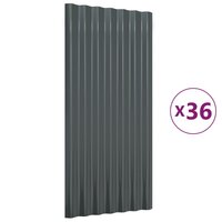 Dakpanelen 36 st 80x36 cm gepoedercoat staal antracietkleurig