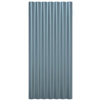 Dakpanelen 12 st 80x36 cm gepoedercoat staal grijs