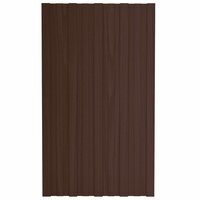 Dakpanelen 12 st 80x45 cm gegalvaniseerd staal bruin