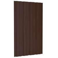 Dakpanelen 12 st 80x45 cm gegalvaniseerd staal bruin
