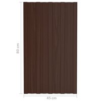 Dakpanelen 12 st 80x45 cm gegalvaniseerd staal bruin