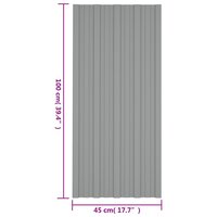 Dakpanelen 36 st 100x45 cm gegalvaniseerd staal grijs