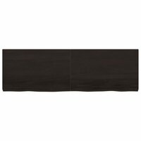 Wastafelblad 160x50x(2-6) cm behandeld massief hout donkerbruin
