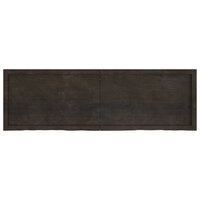 Wastafelblad 160x50x(2-6) cm behandeld massief hout donkerbruin
