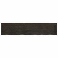 Wastafelblad 140x30x(2-6) cm behandeld massief hout donkerbruin