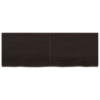 Wastafelblad 140x50x(2-6) cm behandeld massief hout donkerbruin