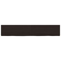 Wastafelblad 160x30x(2-6) cm behandeld massief hout donkerbruin