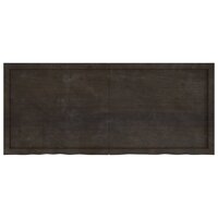 Wastafelblad 140x60x(2-4) cm behandeld massief hout donkerbruin