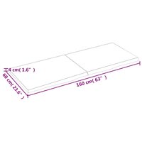 Wastafelblad 160x60x(2-4) cm behandeld massief hout lichtbruin