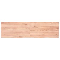 Wastafelblad 180x50x(2-4) cm behandeld massief hout lichtbruin