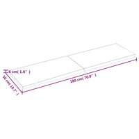 Wastafelblad 180x50x(2-4) cm behandeld massief hout lichtbruin