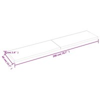 Wastafelblad 200x40x(2-4) cm behandeld massief hout lichtbruin