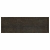 Wastafelblad 180x60x(2-4) cm behandeld massief hout donkerbruin