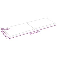 Wastafelblad 180x60x(2-4) cm behandeld massief hout donkerbruin