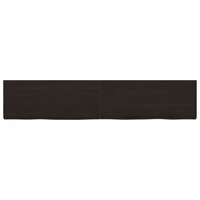Wastafelblad 200x40x(2-6) cm behandeld massief hout donkerbruin