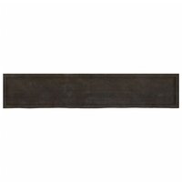 Wastafelblad 200x40x(2-6) cm behandeld massief hout donkerbruin
