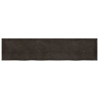 Wastafelblad 220x50x(2-4) cm behandeld massief hout donkerbruin