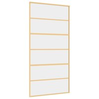 Schuifdeur 102,5x205 cm helder ESG-glas en aluminium goudkleur
