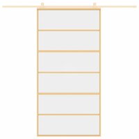 Schuifdeur 102,5x205 cm helder ESG-glas en aluminium goudkleur