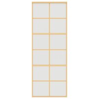 Schuifdeur 76x205 cm mat ESG-glas en aluminium goudkleurig