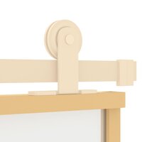 Schuifdeur 76x205 cm mat ESG-glas en aluminium goudkleurig