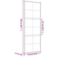 Schuifdeur 76x205 cm mat ESG-glas en aluminium goudkleurig