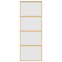 Schuifdeur 76x205 cm mat ESG-glas en aluminium goudkleurig
