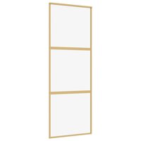 Schuifdeur 76x205 cm helder ESG-glas en aluminium goudkleurig