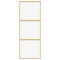 Schuifdeur 76x205 cm helder ESG-glas en aluminium goudkleurig