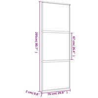 Schuifdeur 76x205 cm helder ESG-glas en aluminium goudkleurig