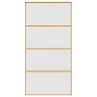 Schuifdeur 102,5x205 cm mat ESG-glas en aluminium goudkleurig