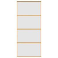 Schuifdeur 90x205 cm mat ESG-glas en aluminium goudkleurig