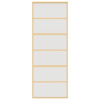 Schuifdeur 76x205 cm mat ESG-glas en aluminium goudkleurig