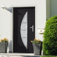 Voordeur 88x200 cm PVC antracietkleurig