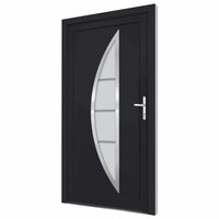 Voordeur 88x200 cm PVC antracietkleurig