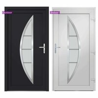 Voordeur 88x200 cm PVC antracietkleurig