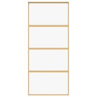 Schuifdeur 90x205 cm helder ESG-glas en aluminium goudkleurig
