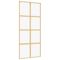 Schuifdeur 90x205 cm helder ESG-glas en aluminium goudkleurig