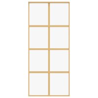 Schuifdeur 90x205 cm helder ESG-glas en aluminium goudkleurig